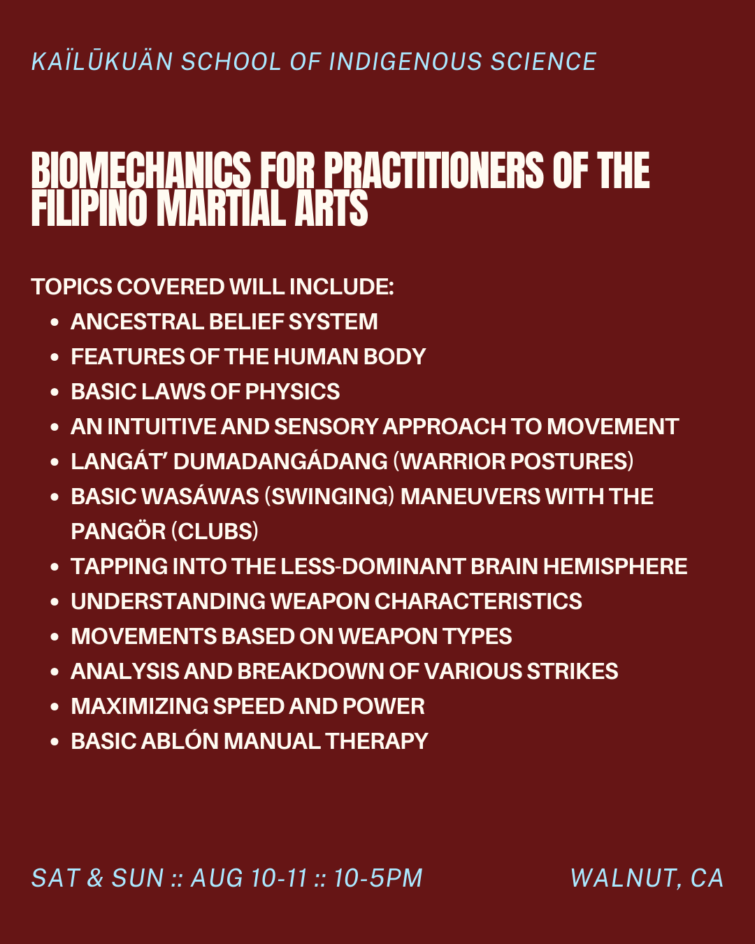 Biomechanics for Practitioners of the Filipino Martial Arts